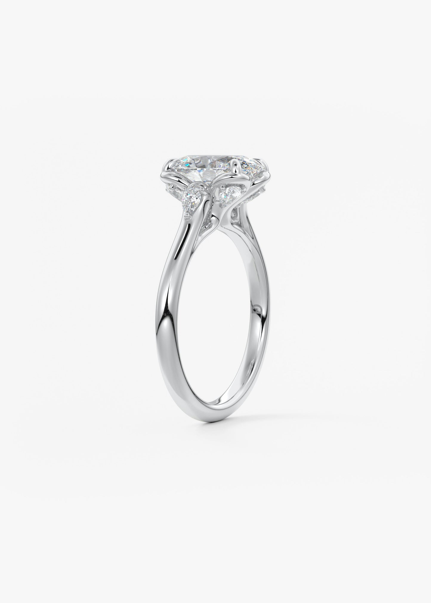 Oval Solitaire With Raised Basket Gallery Lab Grown Diamond Engagement Ring