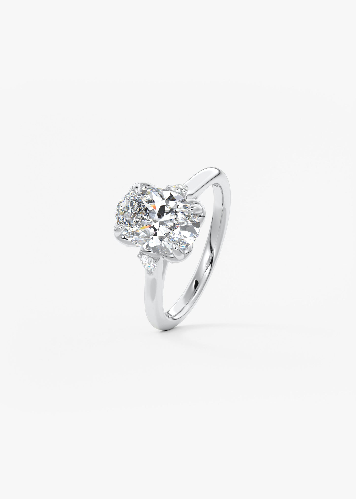 Oval Solitaire With Raised Basket Gallery Lab Grown Diamond Engagement Ring