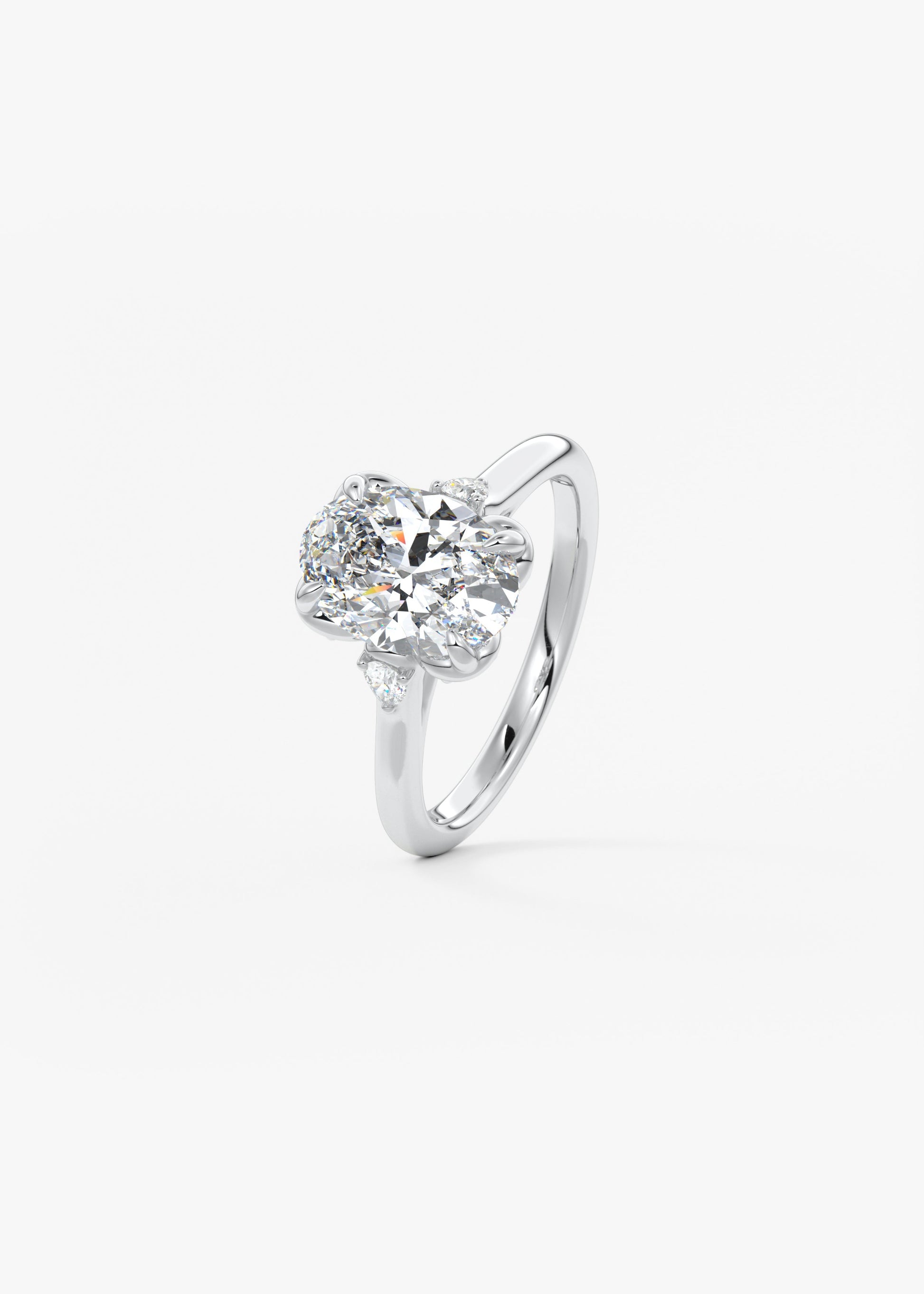 Oval Solitaire With Raised Basket Gallery Lab Grown Diamond Engagement Ring
