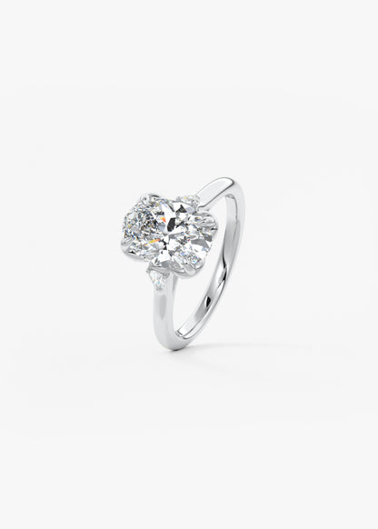 Oval Solitaire With Raised Basket Gallery Lab Grown Diamond Engagement Ring