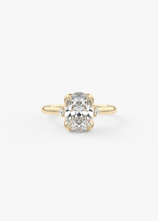 Oval Solitaire With Raised Basket Gallery Lab Grown Diamond Engagement Ring