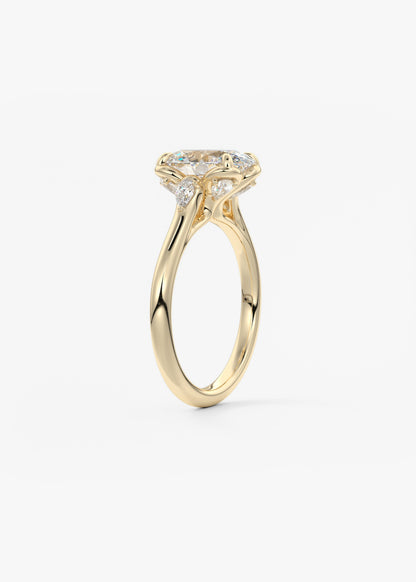 Oval Solitaire With Raised Basket Gallery Lab Grown Diamond Engagement Ring