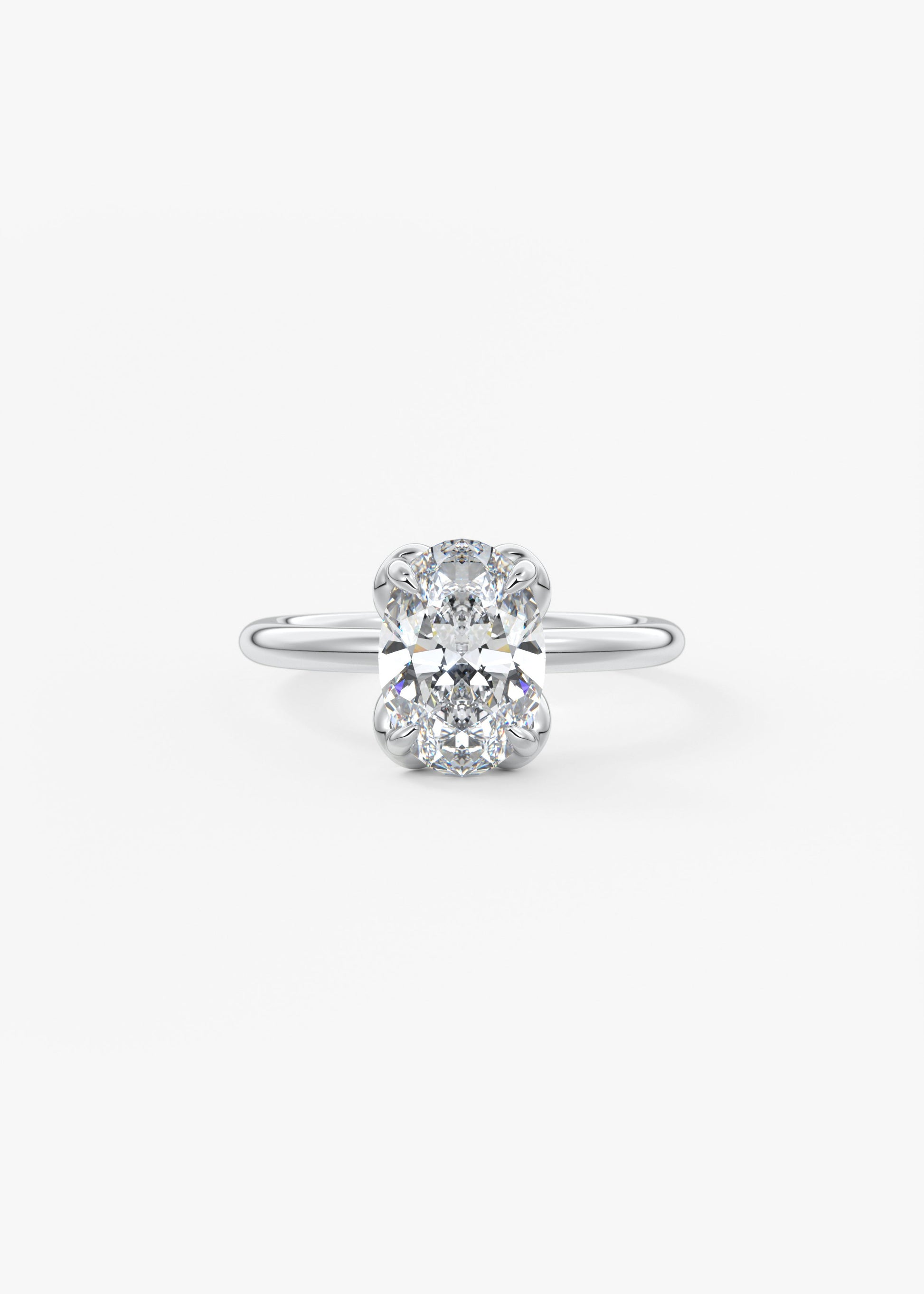 Oval Solitaire With Raised Basket Gallery Lab Grown Diamond Engagement Ring