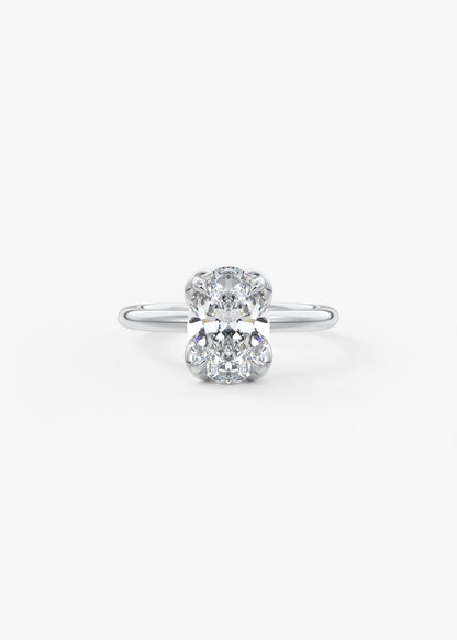 Oval Solitaire With Raised Basket Gallery Lab Grown Diamond Engagement Ring