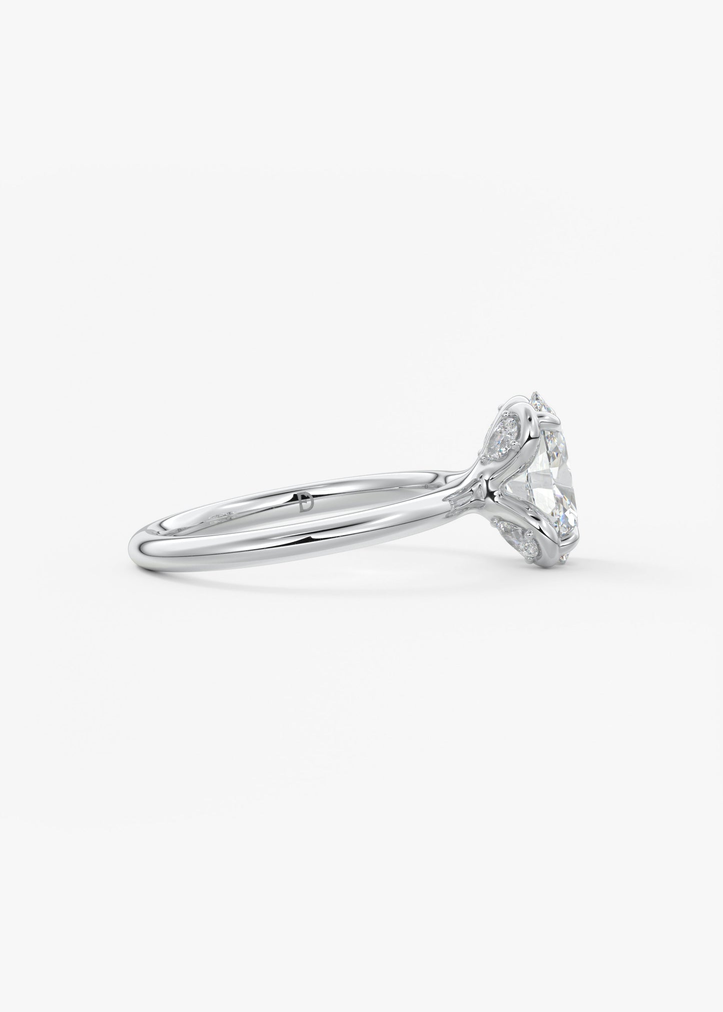 Oval Solitaire With Raised Basket Gallery Lab Grown Diamond Engagement Ring