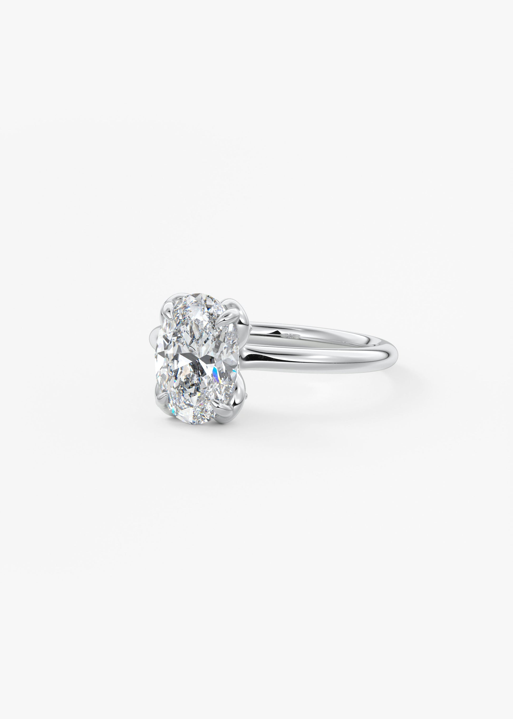 Oval Solitaire With Raised Basket Gallery Lab Grown Diamond Engagement Ring