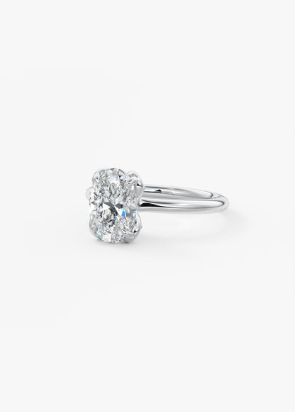 Oval Solitaire With Raised Basket Gallery Lab Grown Diamond Engagement Ring
