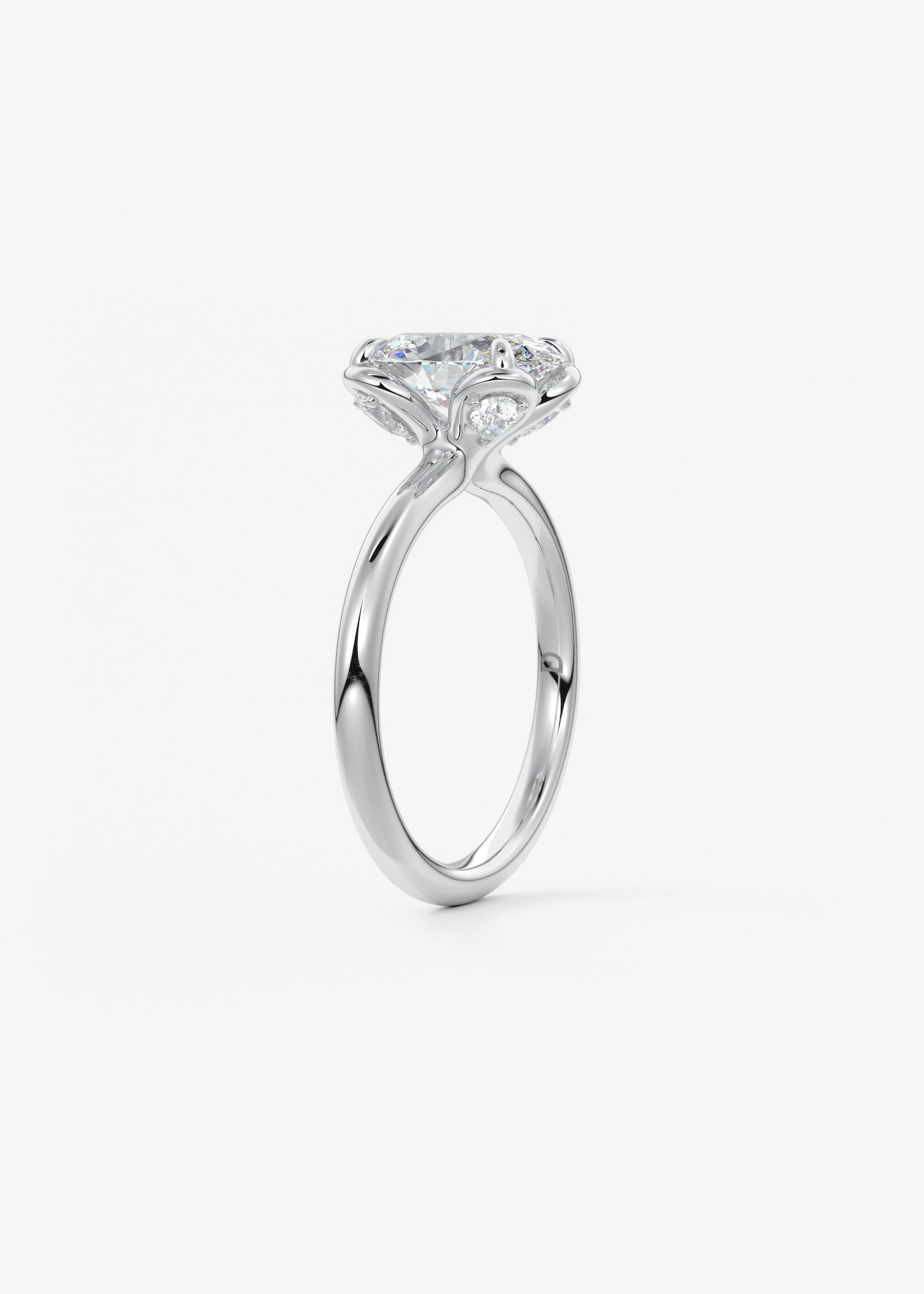 Oval Solitaire With Raised Basket Gallery Lab Grown Diamond Engagement Ring