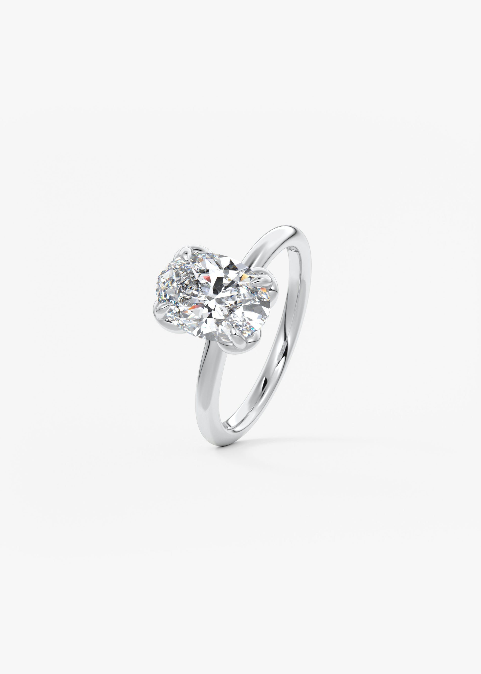 Oval Solitaire With Raised Basket Gallery Lab Grown Diamond Engagement Ring