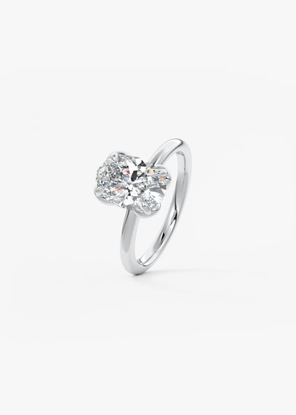 Oval Solitaire With Raised Basket Gallery Lab Grown Diamond Engagement Ring