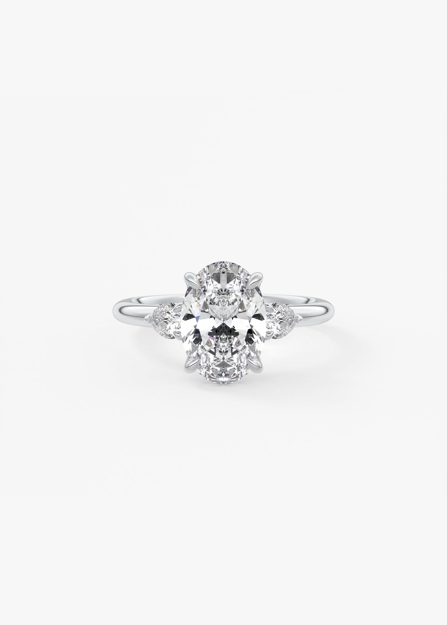 Oval Solitaire With Raised Basket Gallery Lab Grown Diamond Engagement Ring