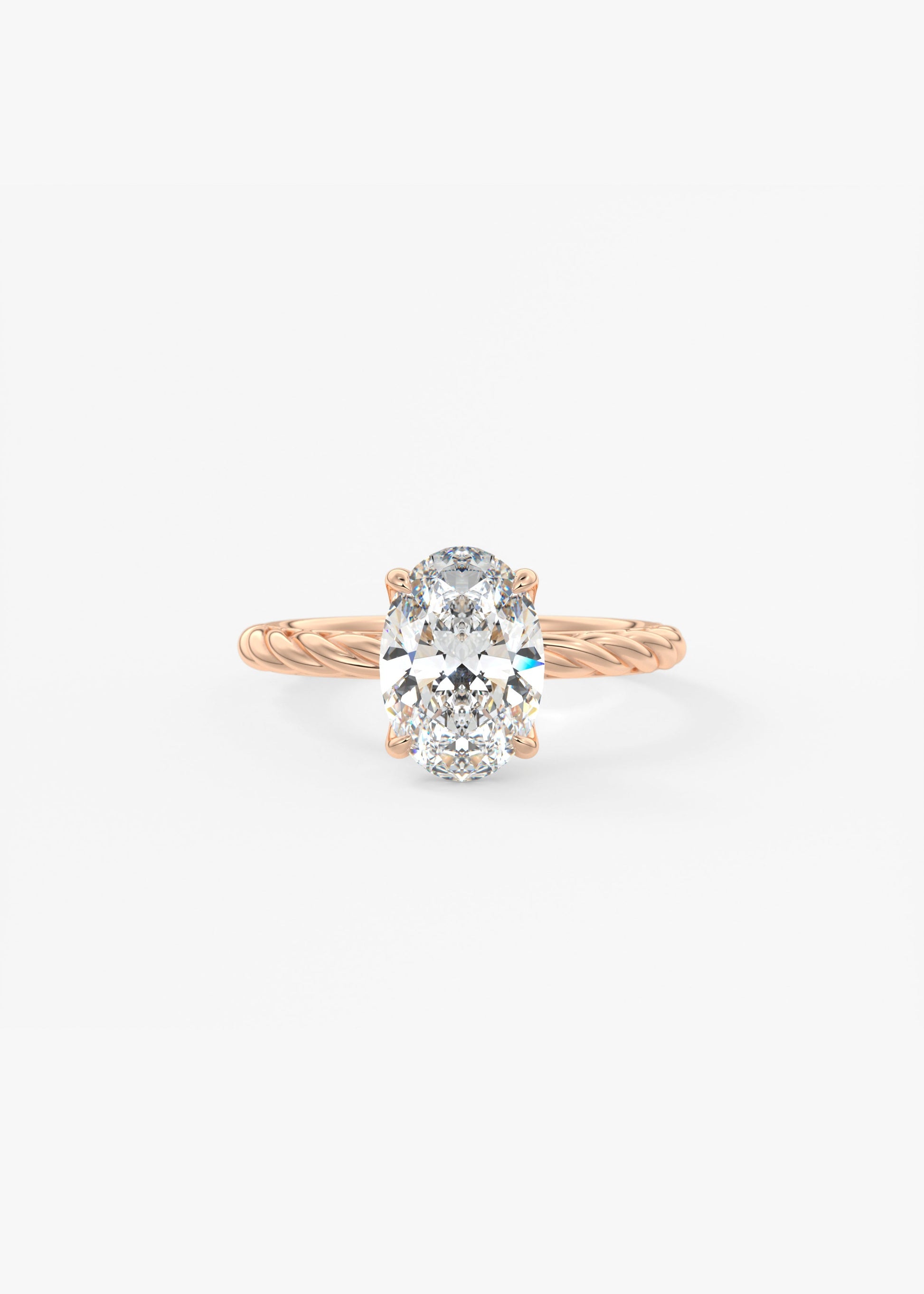 Oval Solitaire With Raised Basket Gallery Lab Grown Diamond Engagement Ring