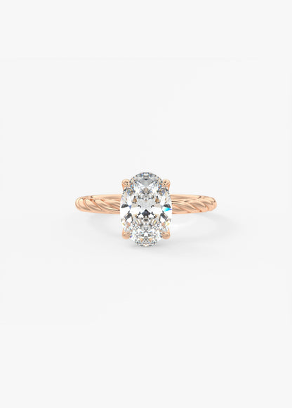 Oval Solitaire With Raised Basket Gallery Lab Grown Diamond Engagement Ring