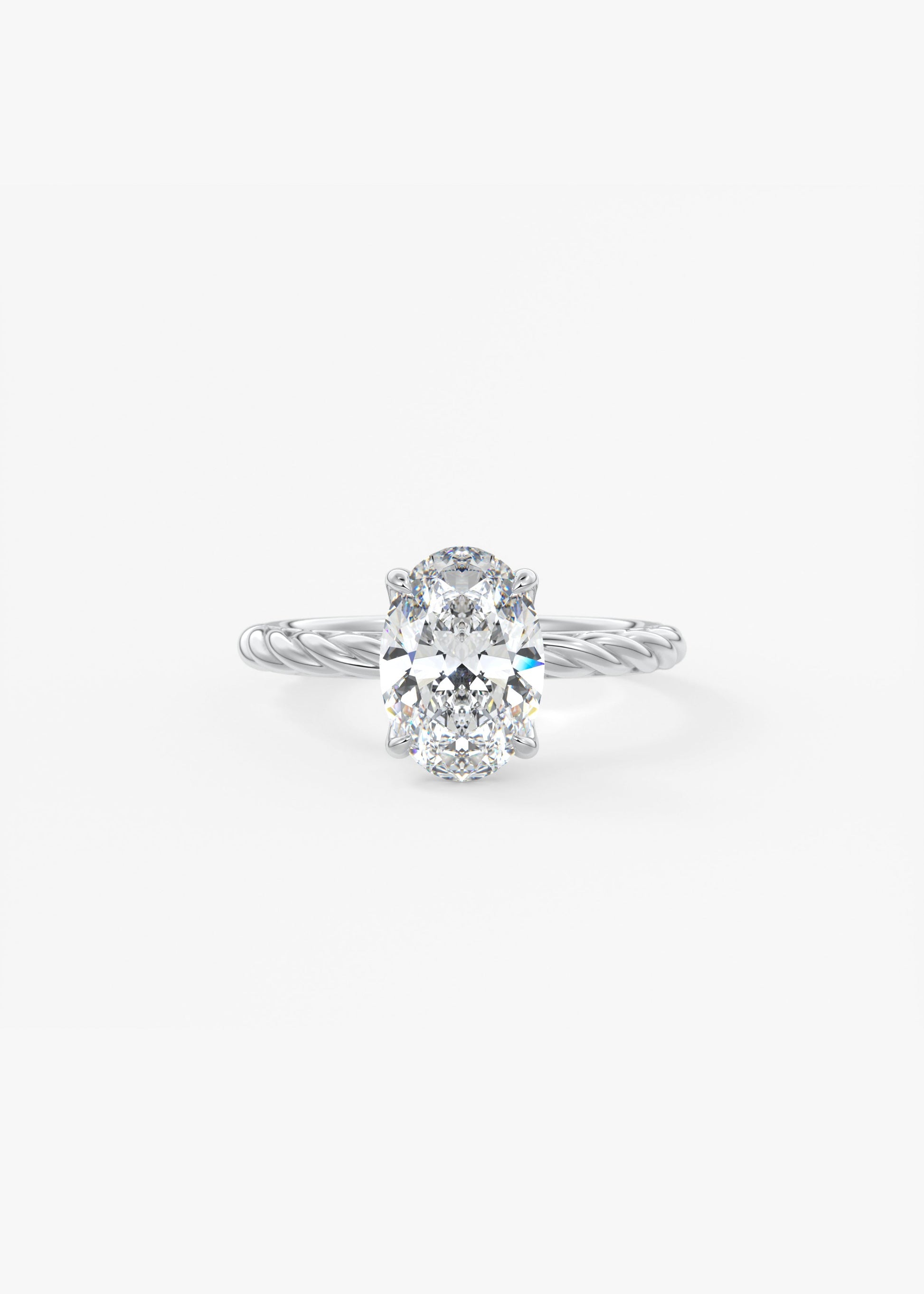 Oval Solitaire With Raised Basket Gallery Lab Grown Diamond Engagement Ring