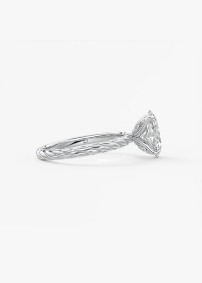 Oval Solitaire With Raised Basket Gallery Lab Grown Diamond Engagement Ring