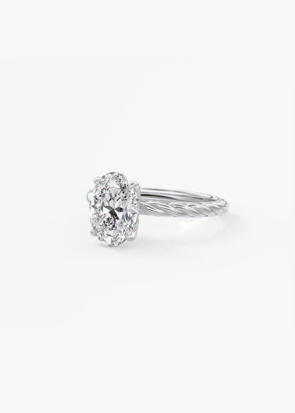 Oval Solitaire With Raised Basket Gallery Lab Grown Diamond Engagement Ring