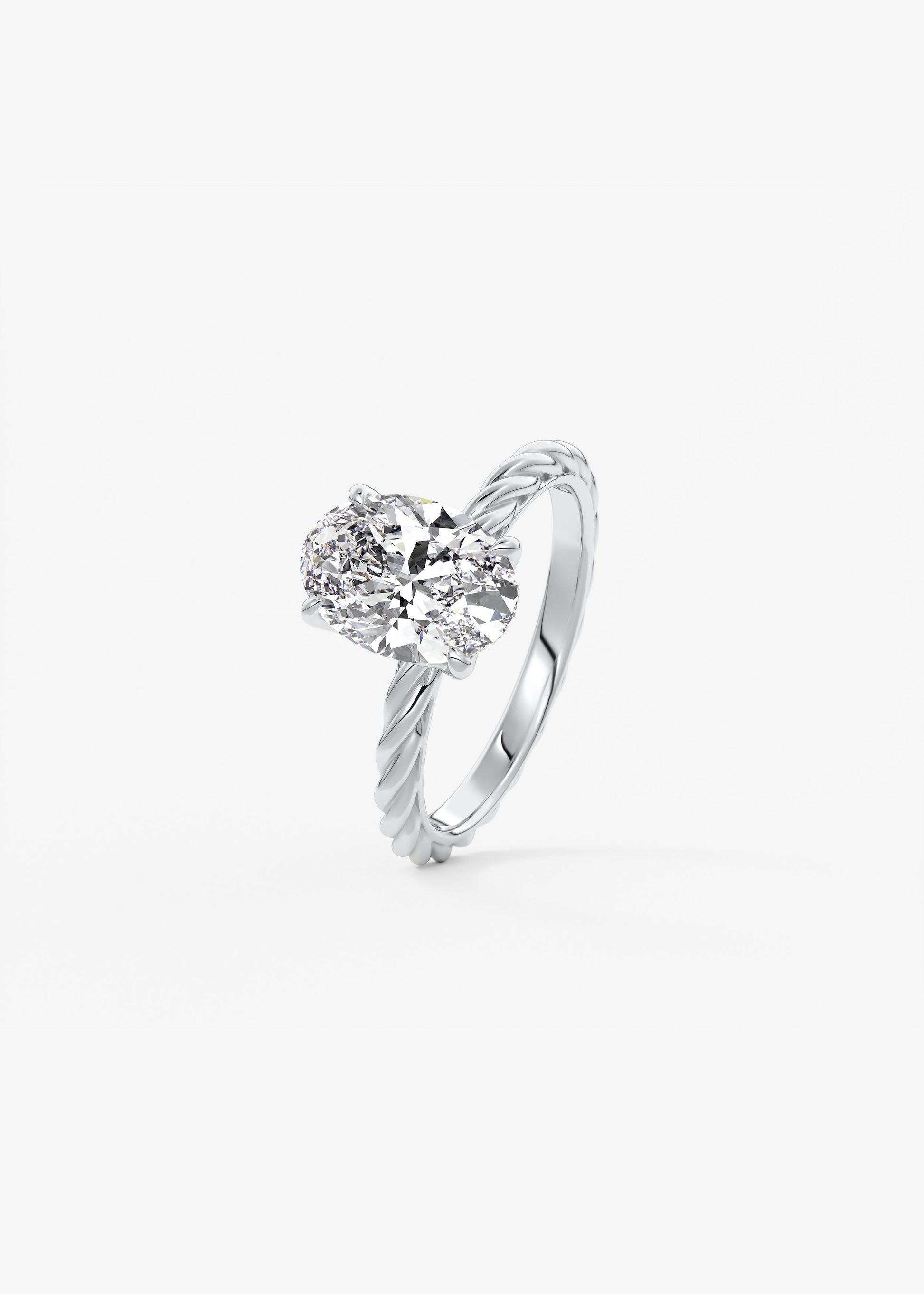 Oval Solitaire With Raised Basket Gallery Lab Grown Diamond Engagement Ring