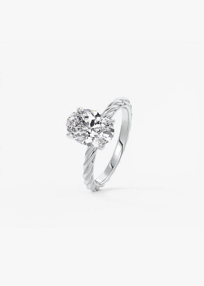 Oval Solitaire With Raised Basket Gallery Lab Grown Diamond Engagement Ring
