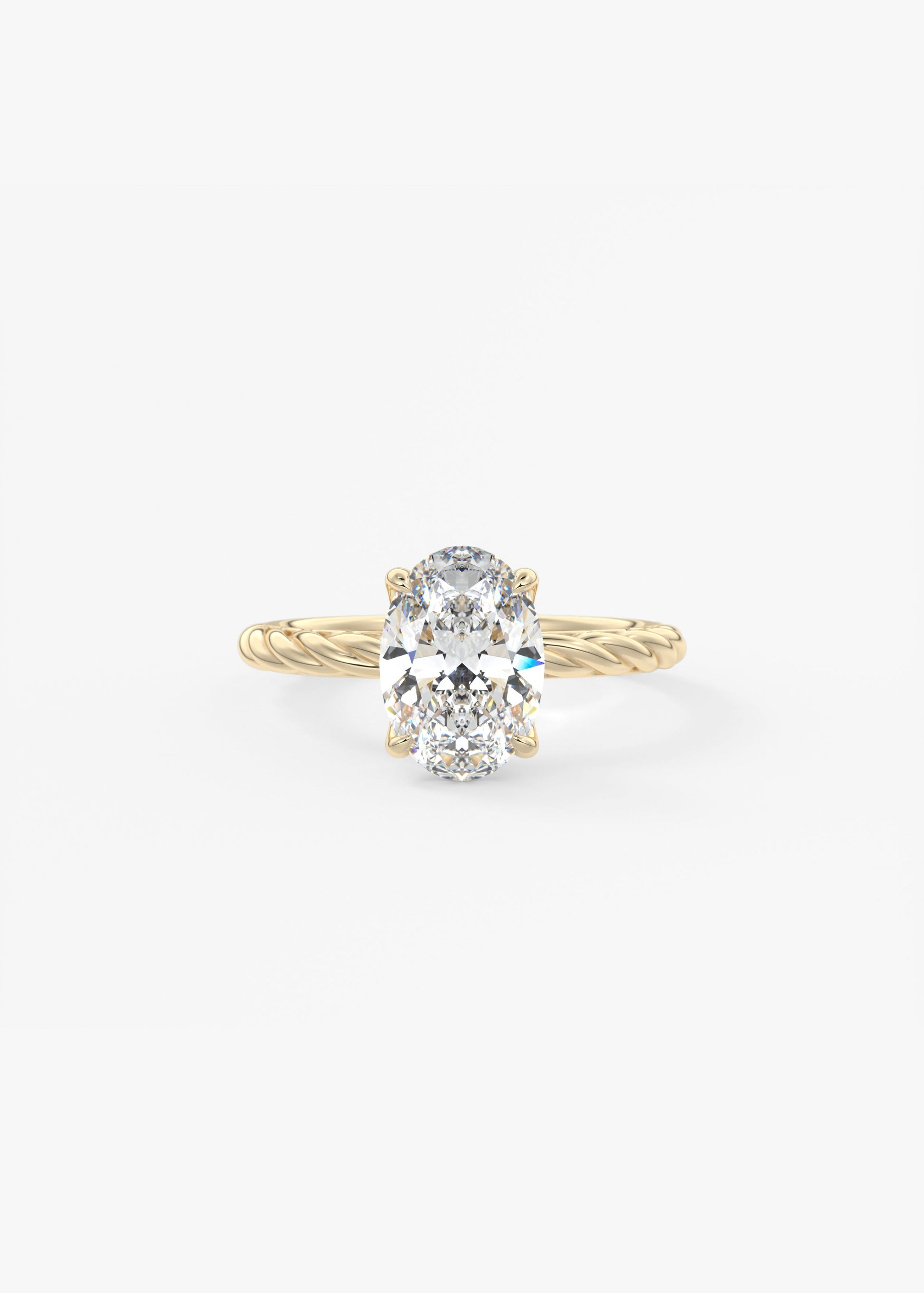 Oval Solitaire With Raised Basket Gallery Lab Grown Diamond Engagement Ring