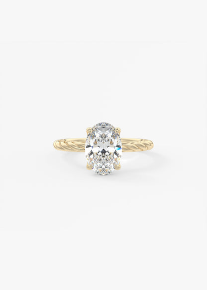Oval Solitaire With Raised Basket Gallery Lab Grown Diamond Engagement Ring