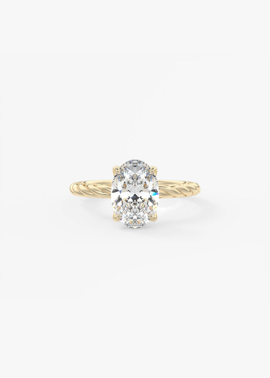 Oval Solitaire With Raised Basket Gallery Lab Grown Diamond Engagement Ring