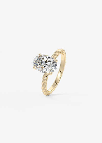 Oval Solitaire With Raised Basket Gallery Lab Grown Diamond Engagement Ring