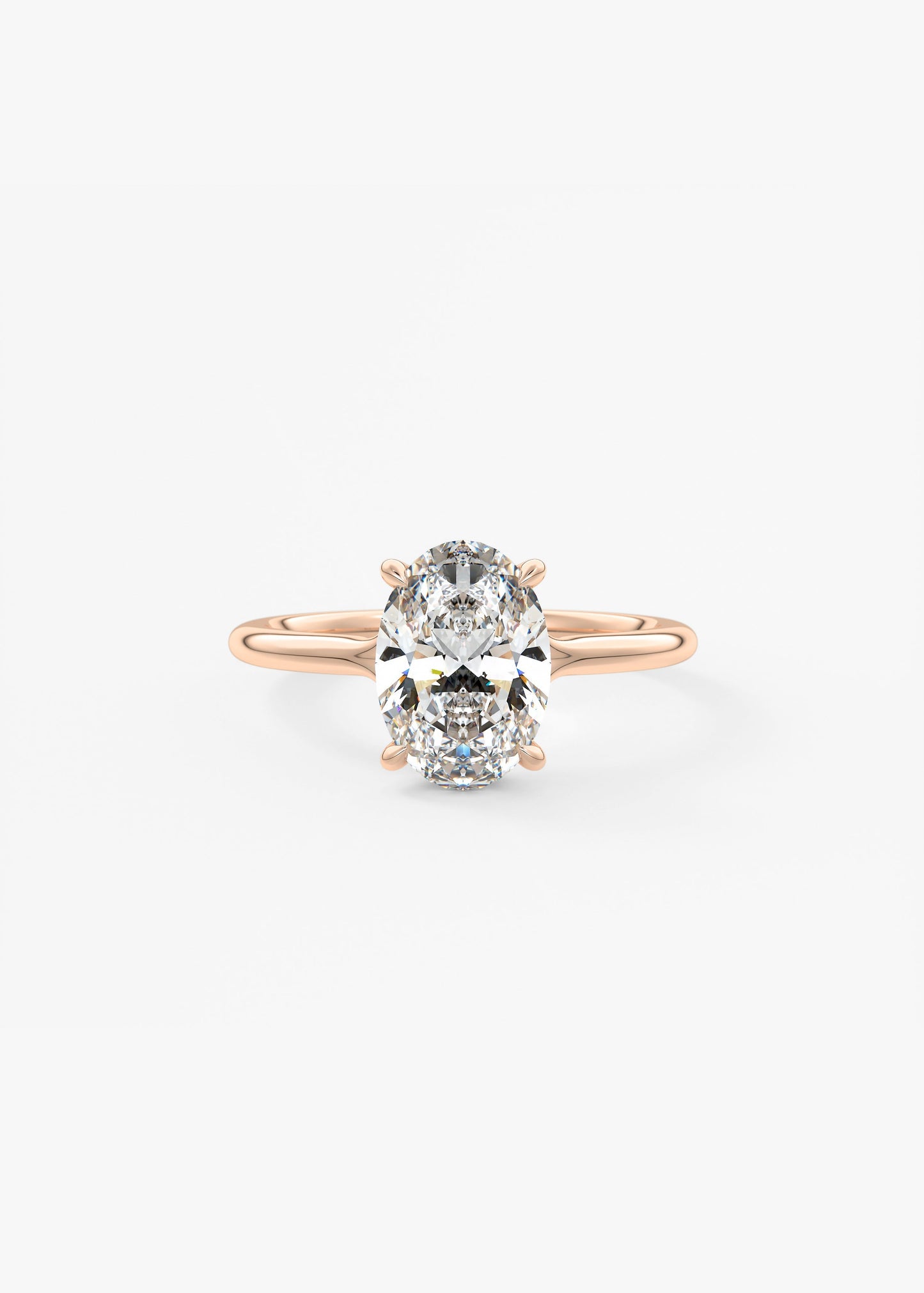 Oval Solitaire With Raised Basket Gallery Lab Grown Diamond Engagement Ring