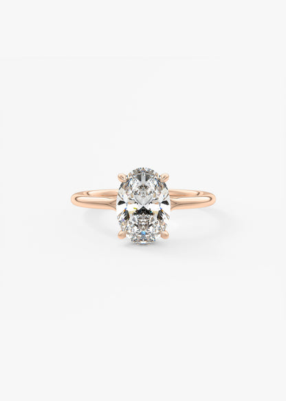 Oval Solitaire With Raised Basket Gallery Lab Grown Diamond Engagement Ring