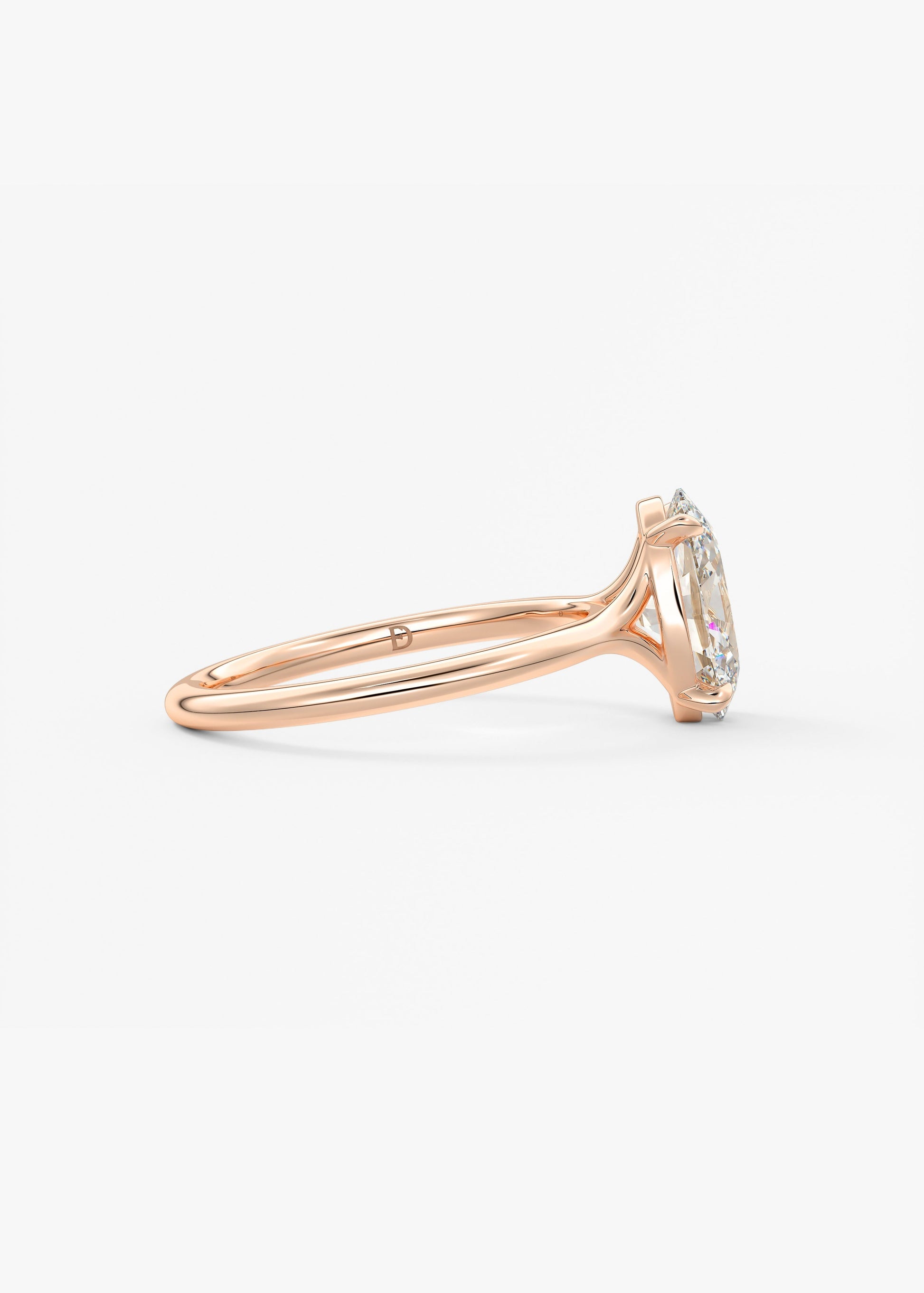 Oval Solitaire With Raised Basket Gallery Lab Grown Diamond Engagement Ring