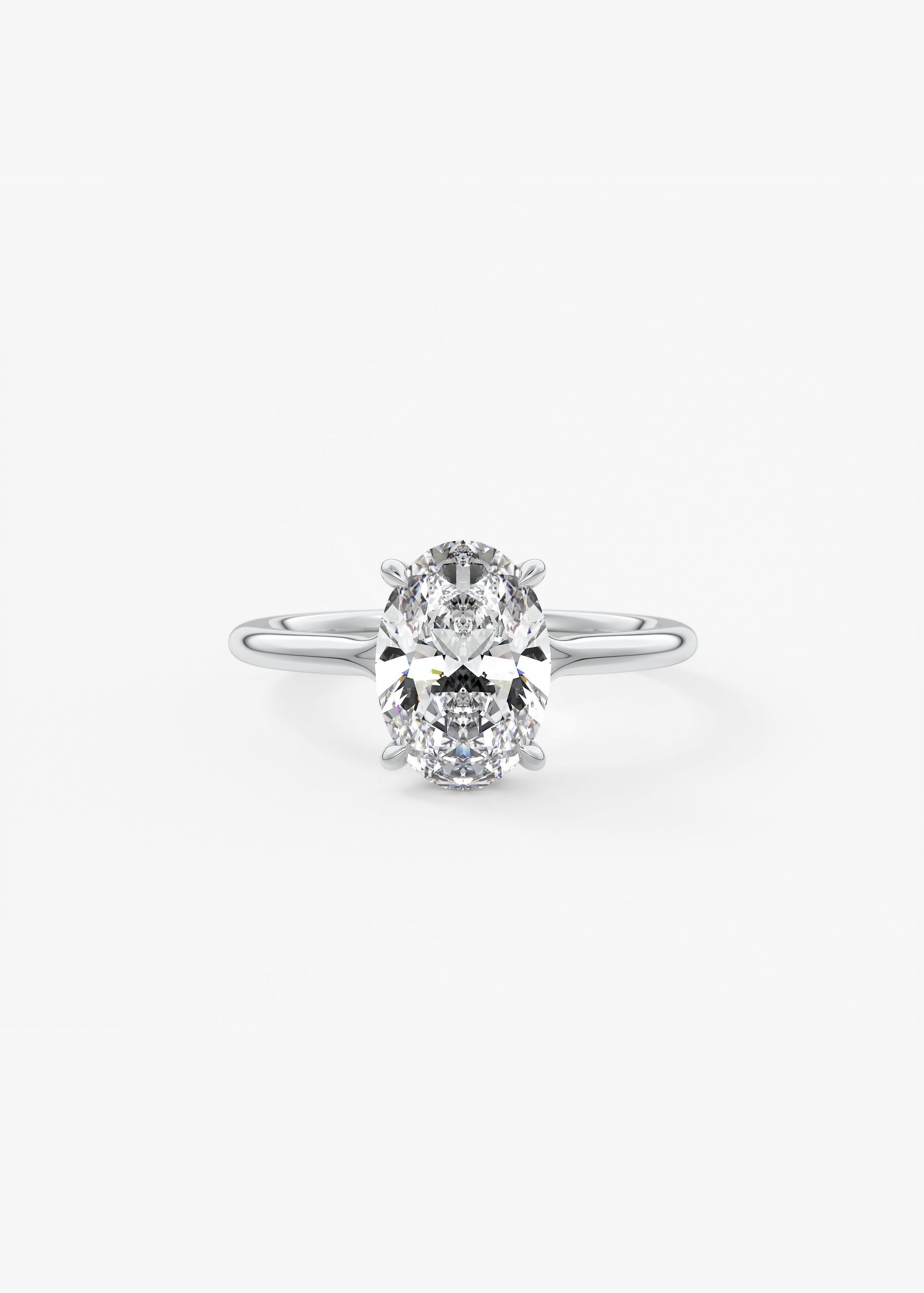 Oval Solitaire With Raised Basket Gallery Lab Grown Diamond Engagement Ring