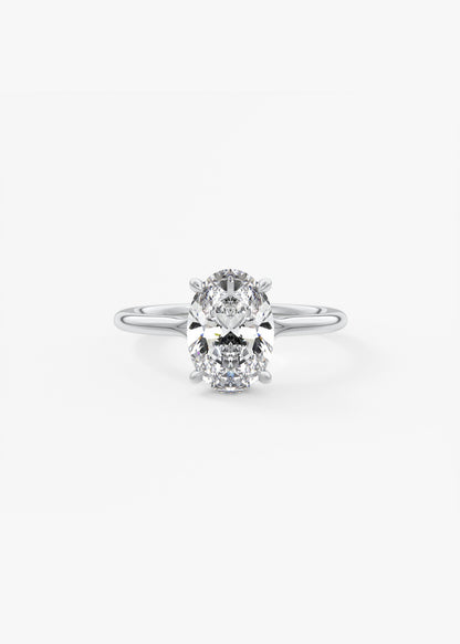 Oval Solitaire With Raised Basket Gallery Lab Grown Diamond Engagement Ring
