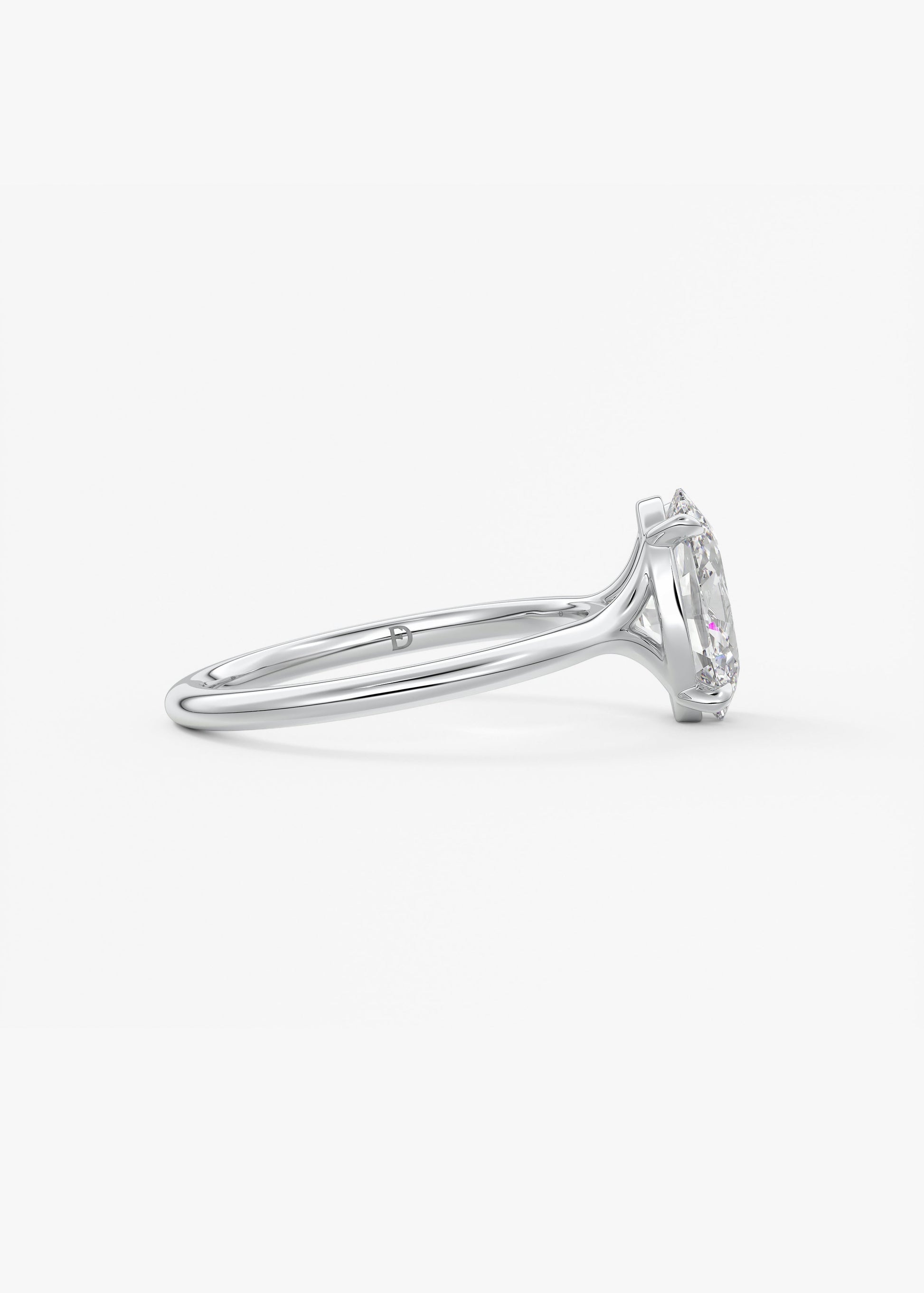 Oval Solitaire With Raised Basket Gallery Lab Grown Diamond Engagement Ring