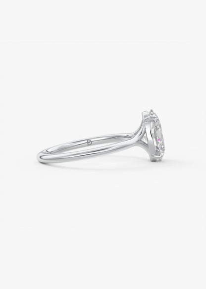 Oval Solitaire With Raised Basket Gallery Lab Grown Diamond Engagement Ring