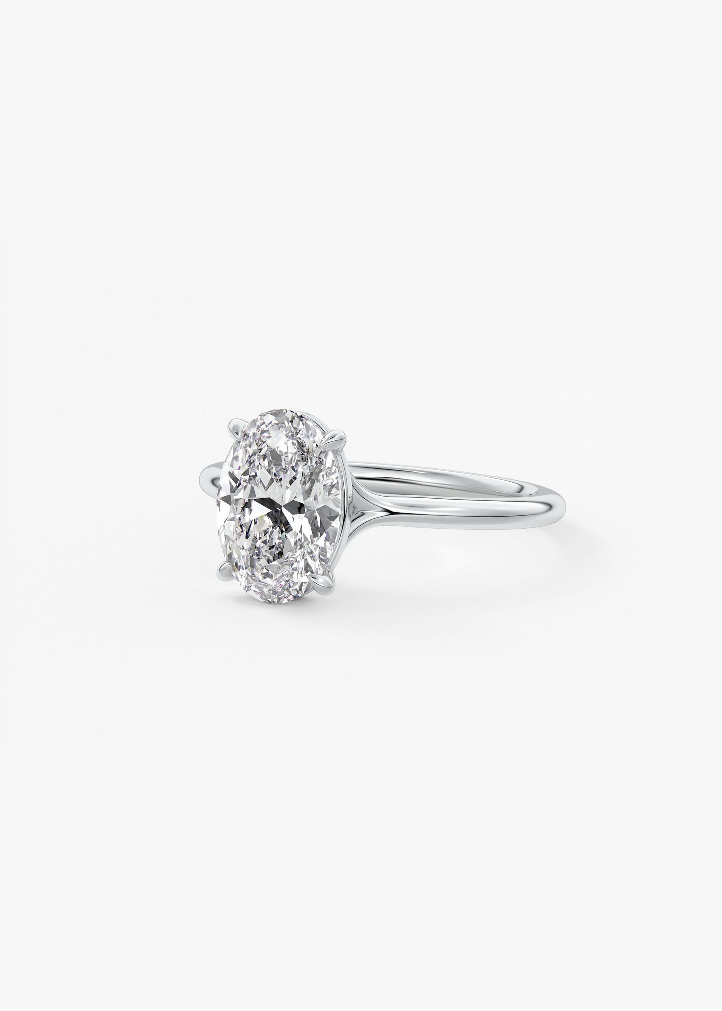 Oval Solitaire With Raised Basket Gallery Lab Grown Diamond Engagement Ring