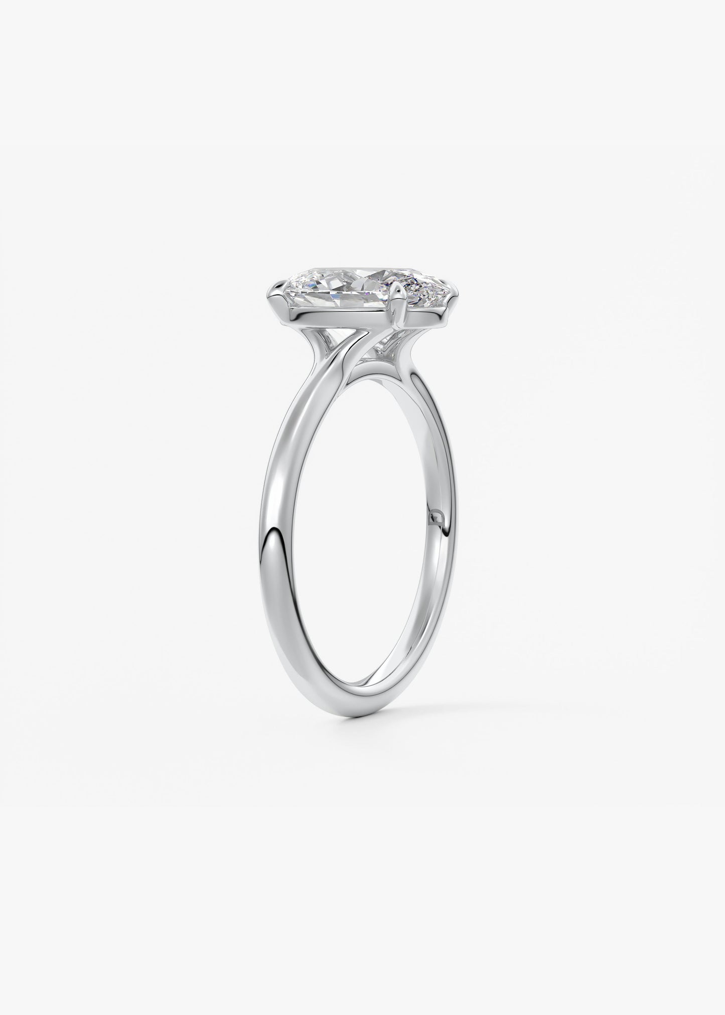 Oval Solitaire With Raised Basket Gallery Lab Grown Diamond Engagement Ring
