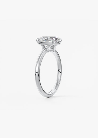 Oval Solitaire With Raised Basket Gallery Lab Grown Diamond Engagement Ring