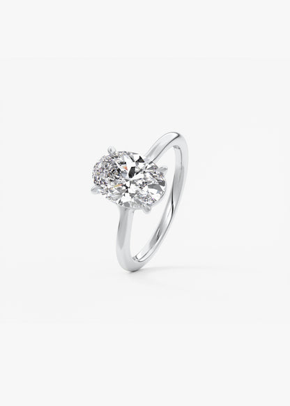 Oval Solitaire With Raised Basket Gallery Lab Grown Diamond Engagement Ring