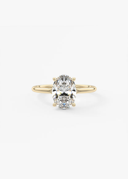 Oval Solitaire With Raised Basket Gallery Lab Grown Diamond Engagement Ring