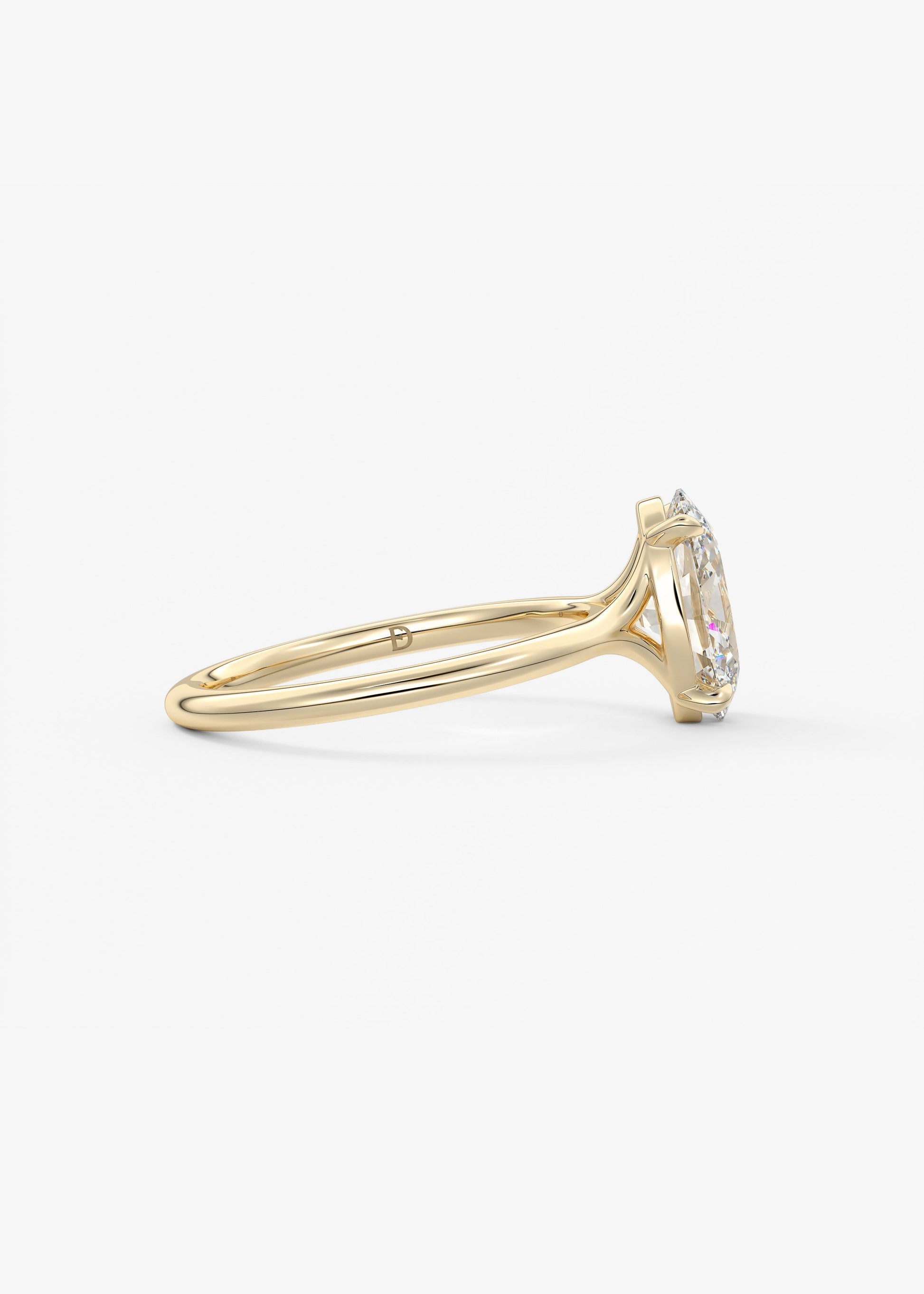 Oval Solitaire With Raised Basket Gallery Lab Grown Diamond Engagement Ring