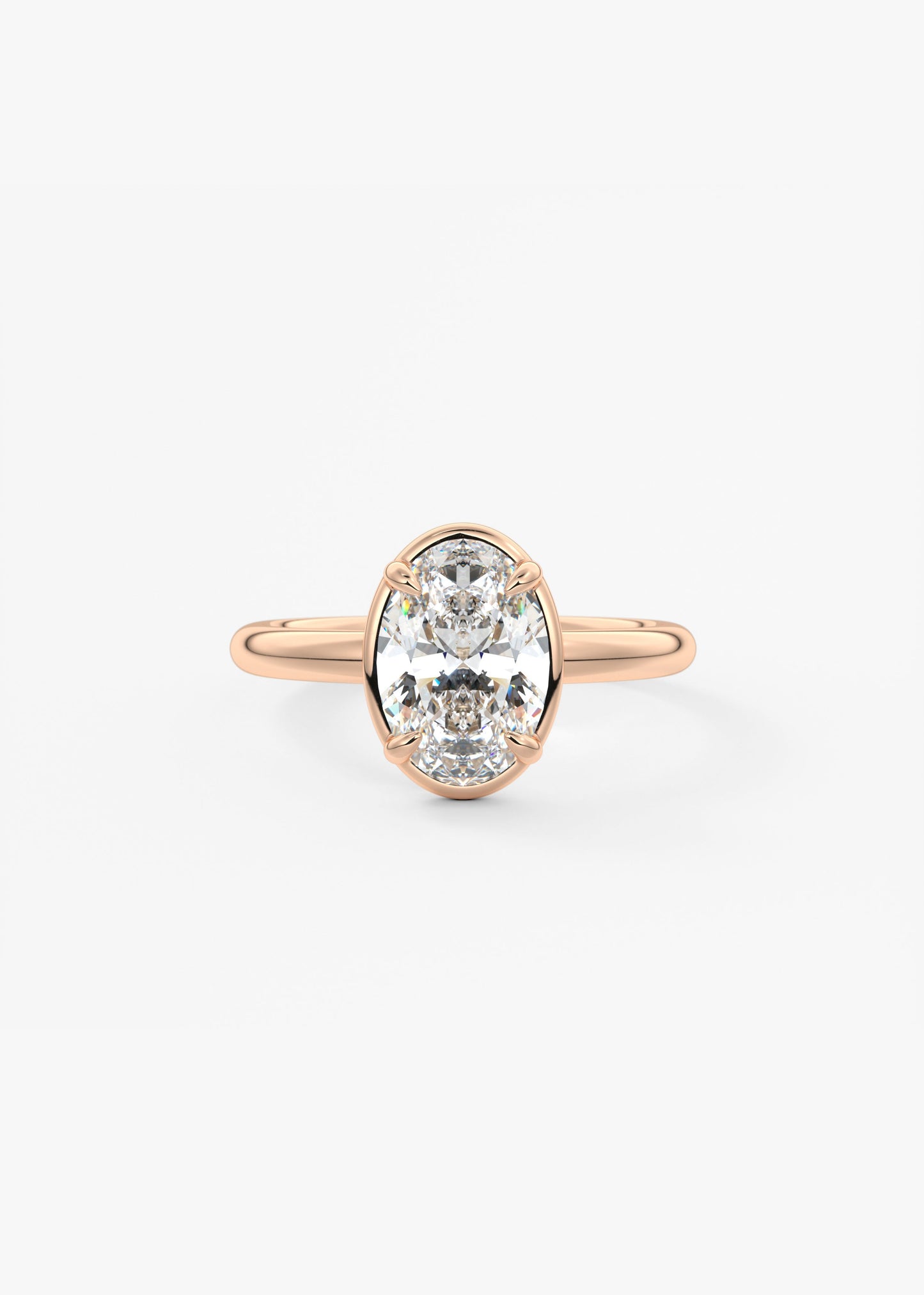 Oval Solitaire With Raised Basket Gallery Lab Grown Diamond Engagement Ring