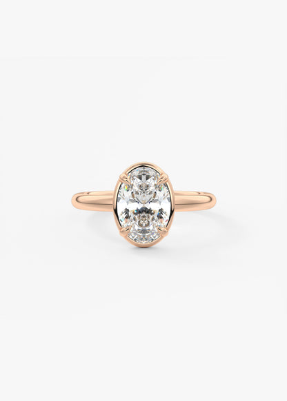 Oval Solitaire With Raised Basket Gallery Lab Grown Diamond Engagement Ring
