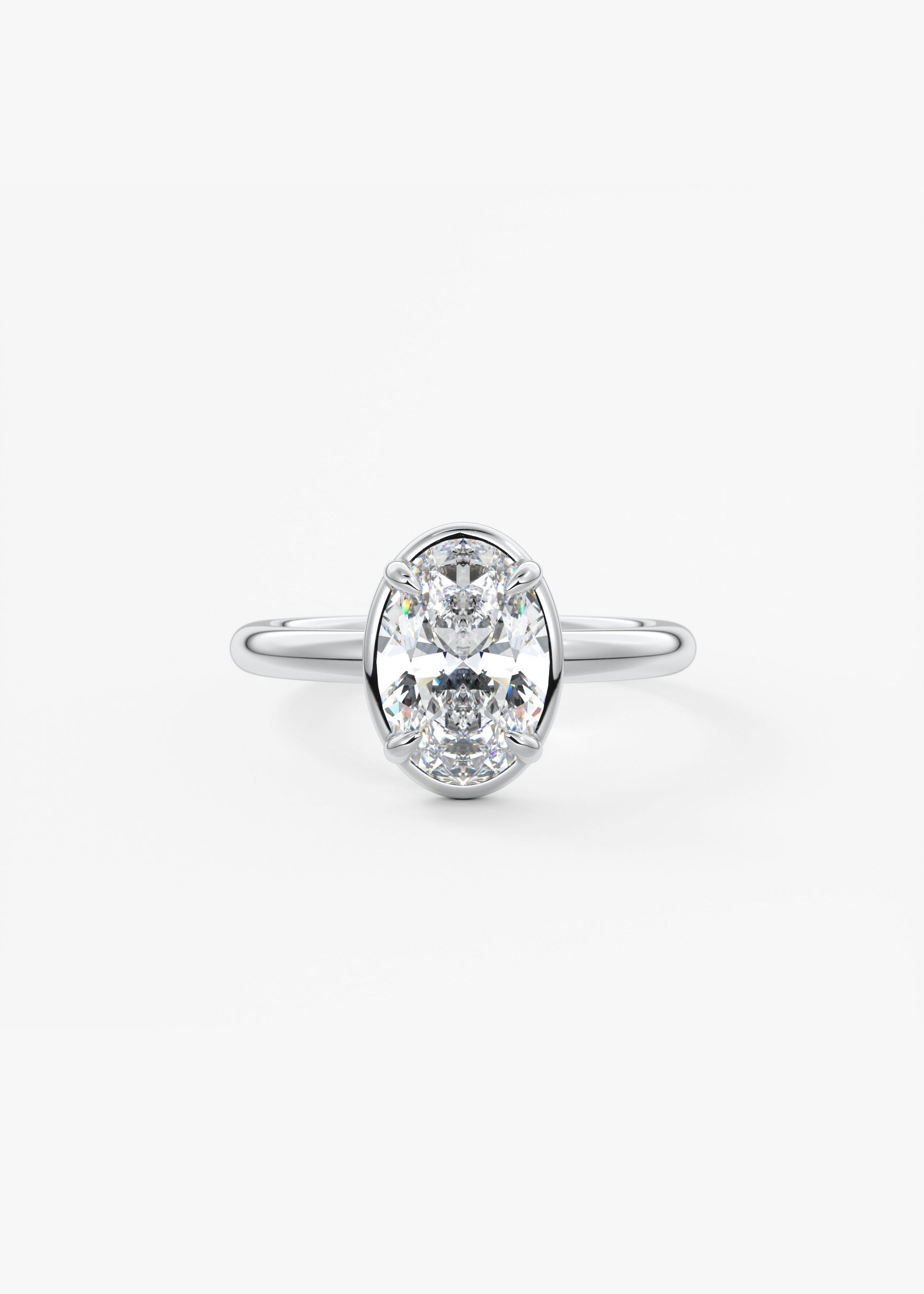 Oval Solitaire With Raised Basket Gallery Lab Grown Diamond Engagement Ring