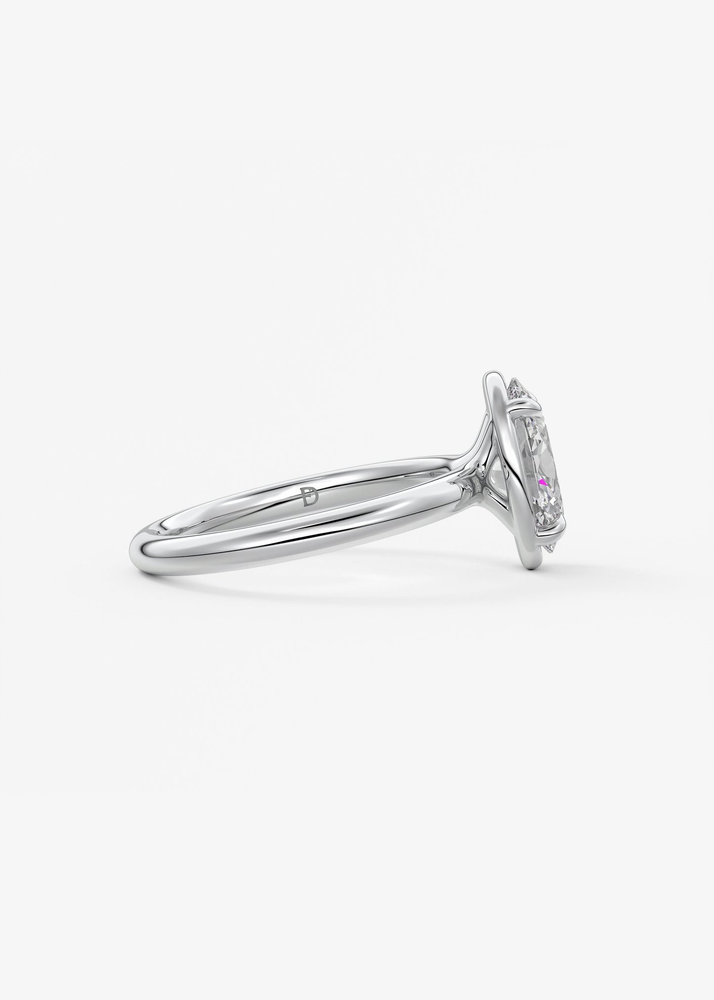 Oval Solitaire With Raised Basket Gallery Lab Grown Diamond Engagement Ring