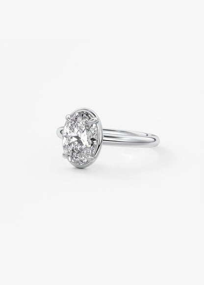 Oval Solitaire With Raised Basket Gallery Lab Grown Diamond Engagement Ring