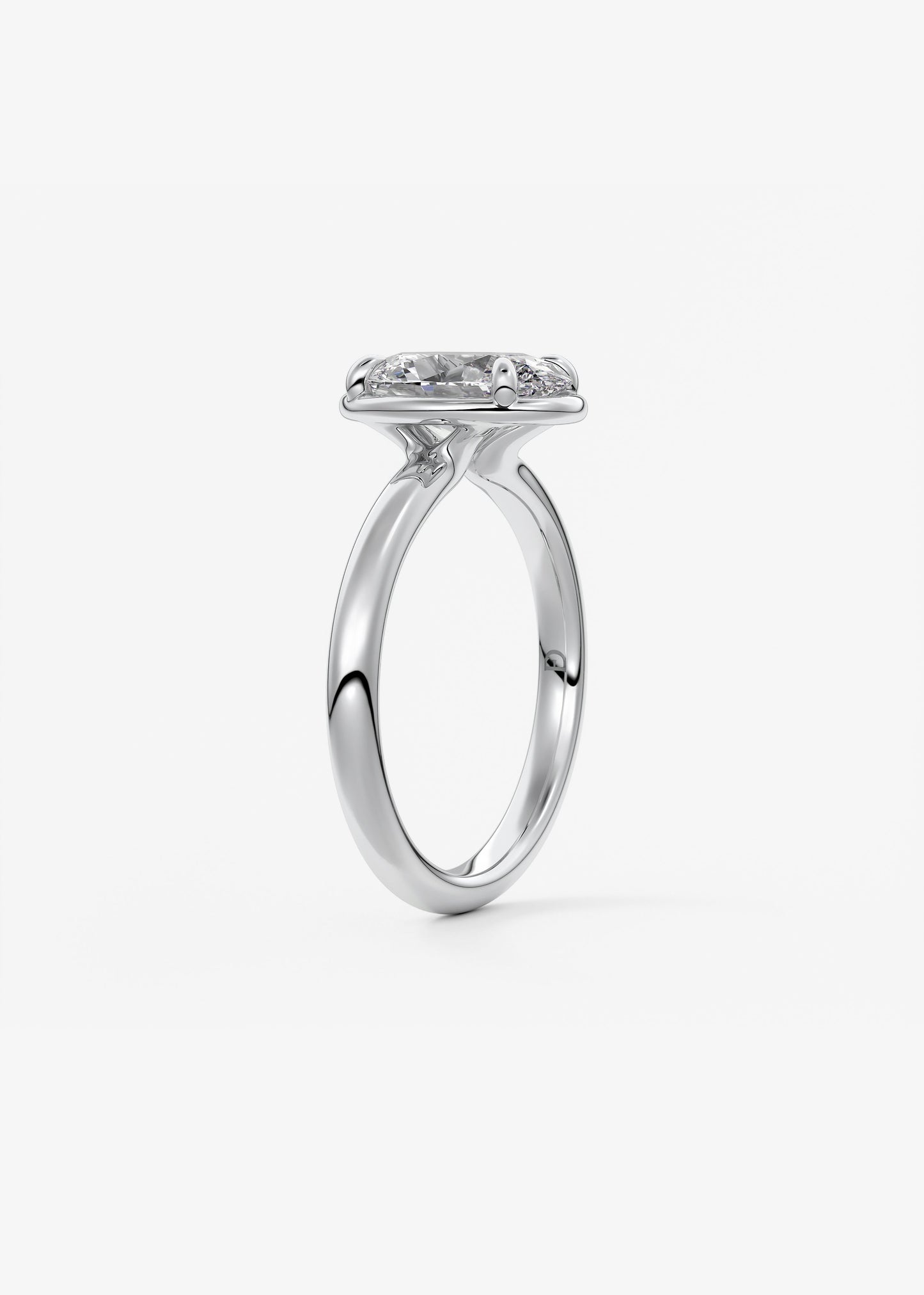 Oval Solitaire With Raised Basket Gallery Lab Grown Diamond Engagement Ring