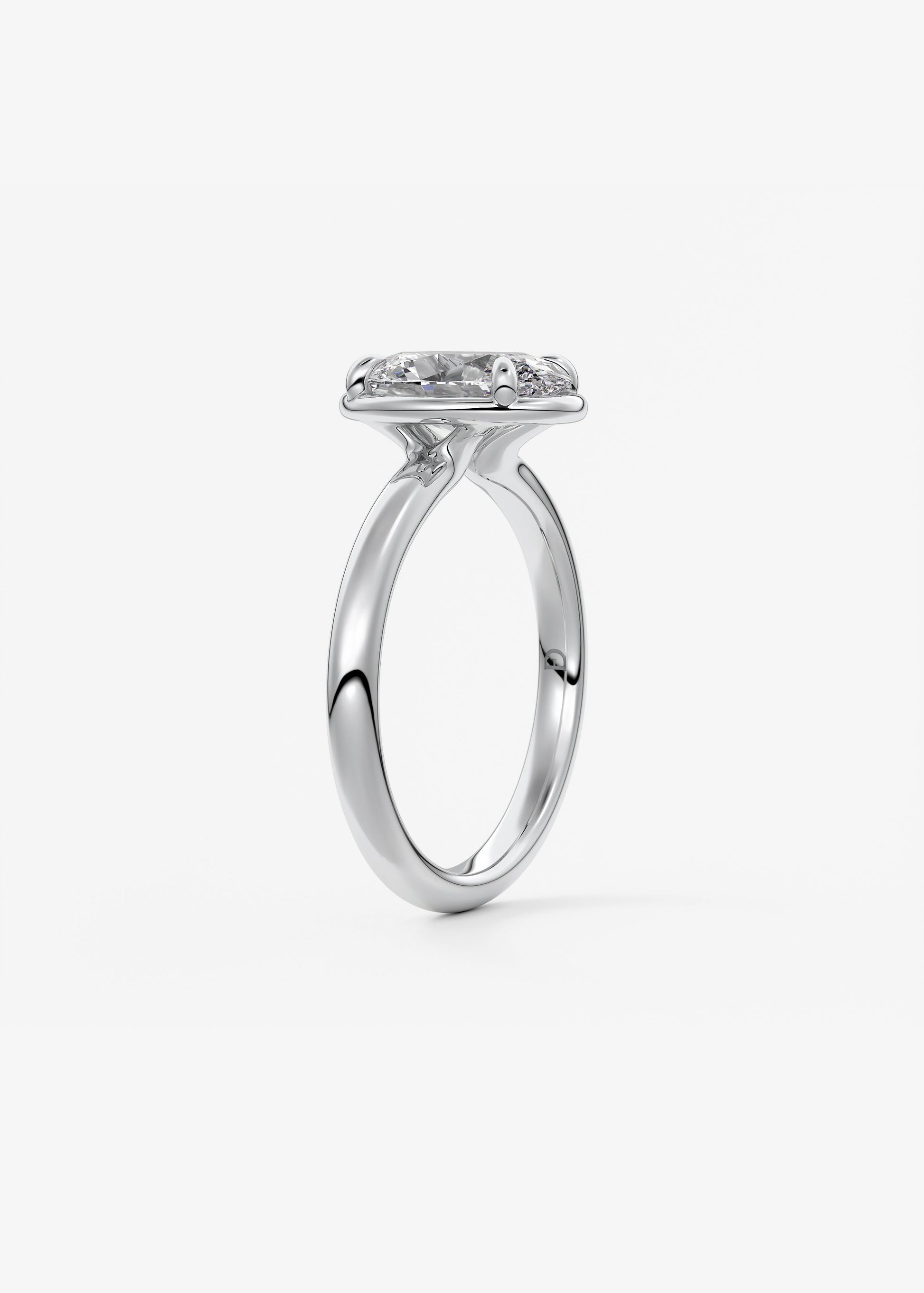 Oval Solitaire With Raised Basket Gallery Lab Grown Diamond Engagement Ring