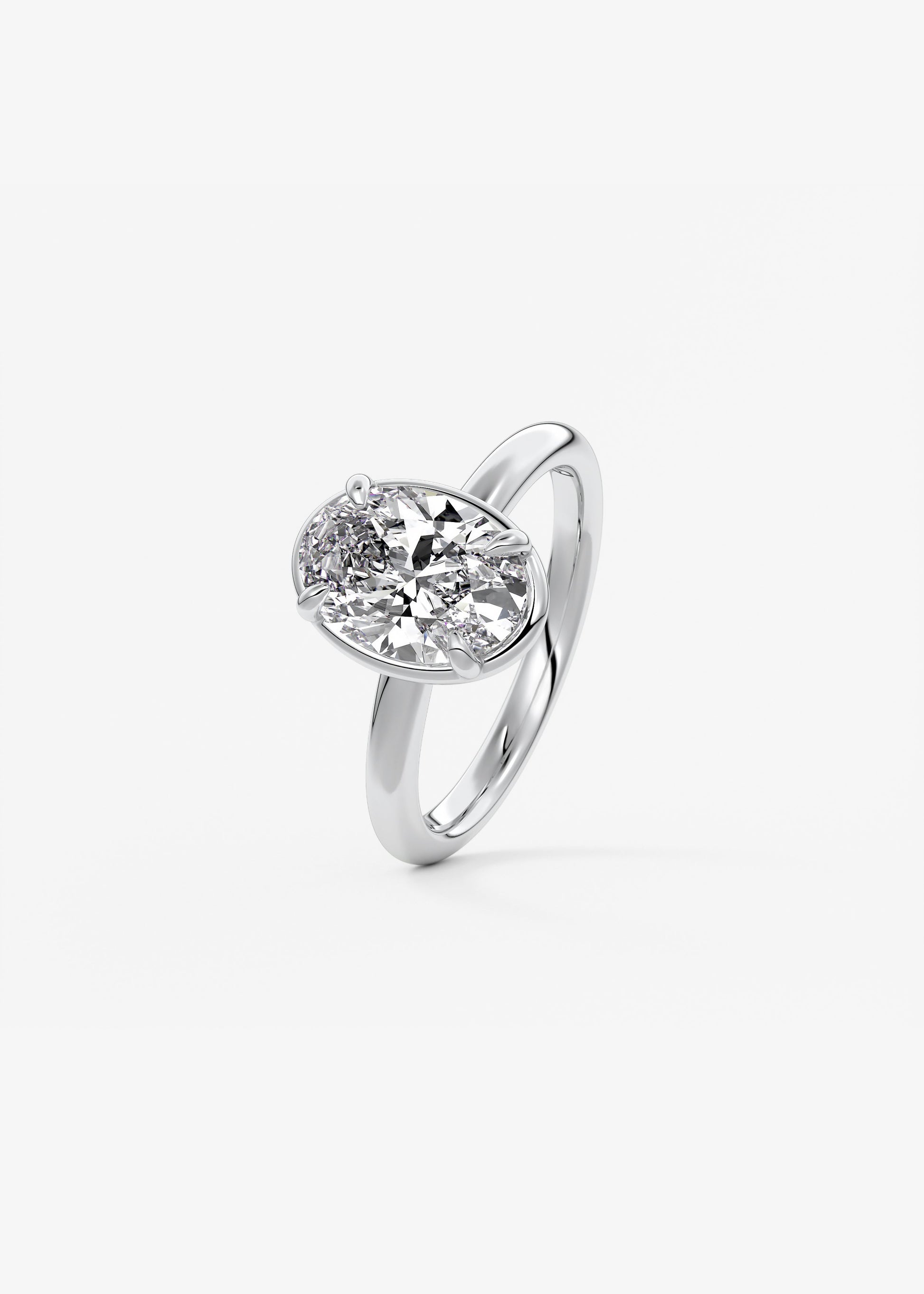 Oval Solitaire With Raised Basket Gallery Lab Grown Diamond Engagement Ring