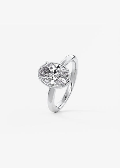 Oval Solitaire With Raised Basket Gallery Lab Grown Diamond Engagement Ring