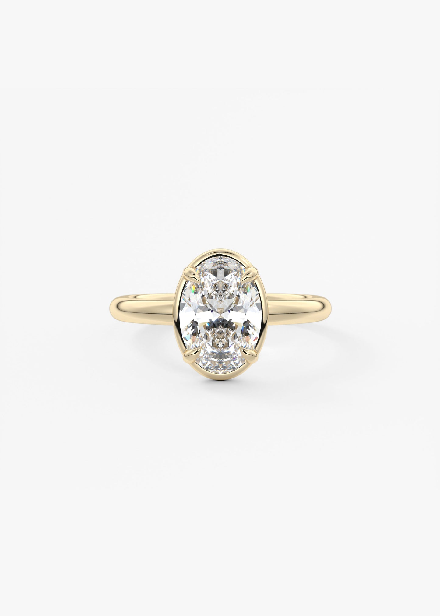 Oval Solitaire With Raised Basket Gallery Lab Grown Diamond Engagement Ring