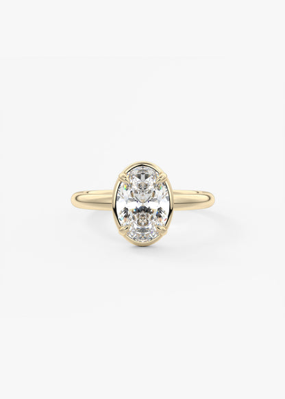 Oval Solitaire With Raised Basket Gallery Lab Grown Diamond Engagement Ring